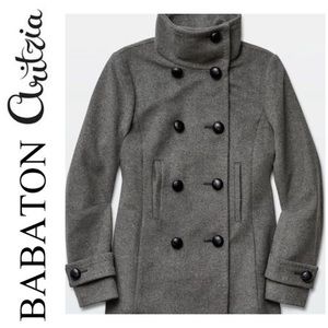 Babaton by Aritzia Howell wool cashmere blend peacoat, grey, EUC